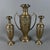 Vintage Triptych Vases with Amphora Silver Brass and Floral Embossment Roses, 1930s, Set of 2 For Sale - Image 9 of 9