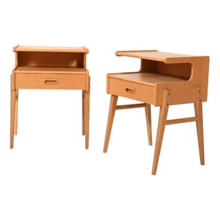 Scandinavian Oak Bedside Tables, 1960s, Set of 2 For Sale