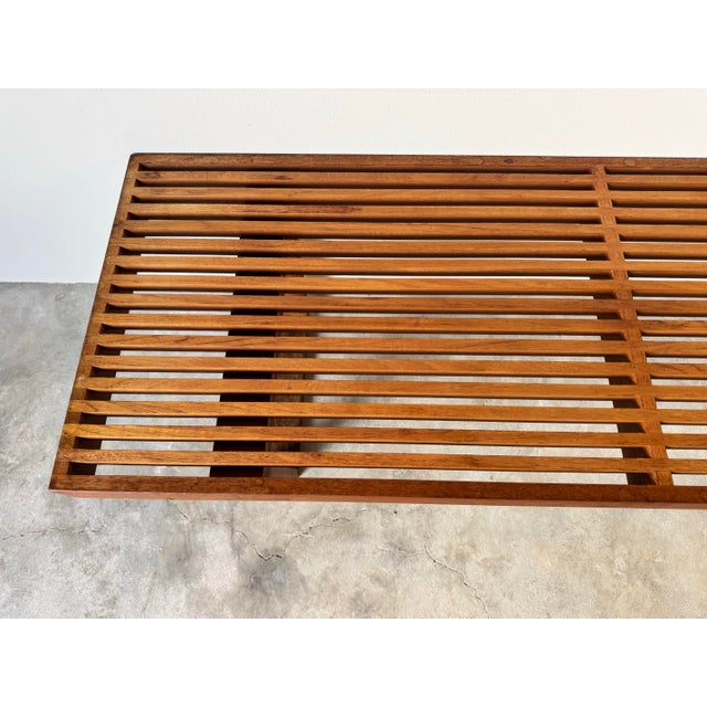 1970s 1970s Mid-Century George Nelson-Style Slatted Bench or Coffee Table/ Sold For Sale - Image 5 of 12