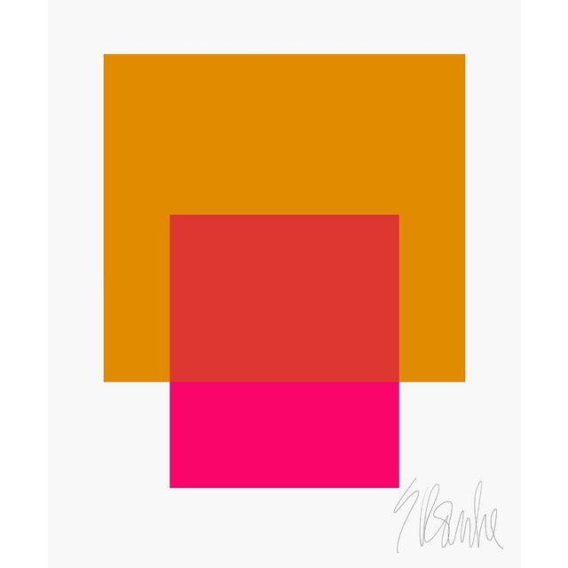 The Interaction of Gold and Deep Pink Fine Art Print 40" X 50" by Liz Roache For Sale