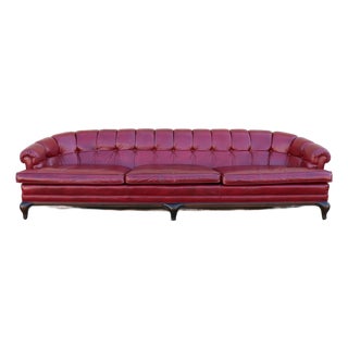 Monteverdi-Young Mid-Century Modern Tufted Ruby Red Leather Sofa, 1973 For Sale