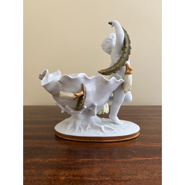 Early 20th Century German Porcelain Putti Compotes, Pair For Sale - Image 12 of 16