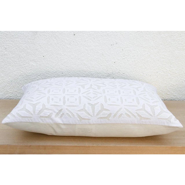 Snowflake Lumbar Applique Pillow Cover For Sale - Image 4 of 8