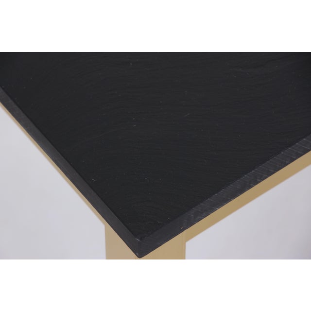 Coffee Tables in Brass-Plated Metal with Black Slate Tops, 1970s, Set of 2 For Sale - Image 6 of 9
