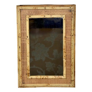 Vintage Bamboo Rattan Wall Cabinet With Mirror For Sale