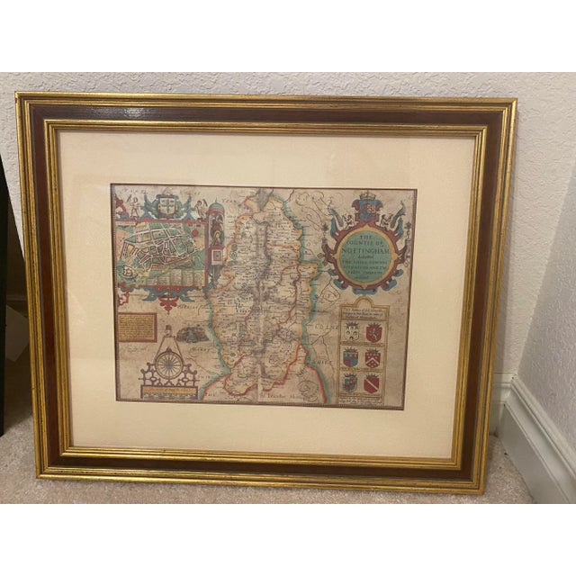 20th Century British country map sold by Ethan Allen It is 22 inches wide by 18 1/2 inches in height It is very striking...