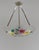 Loys Lucha French Art Deco Pendant Light 1930s - Octagonal Pink Rose Enameled Shade For Sale - Image 6 of 16
