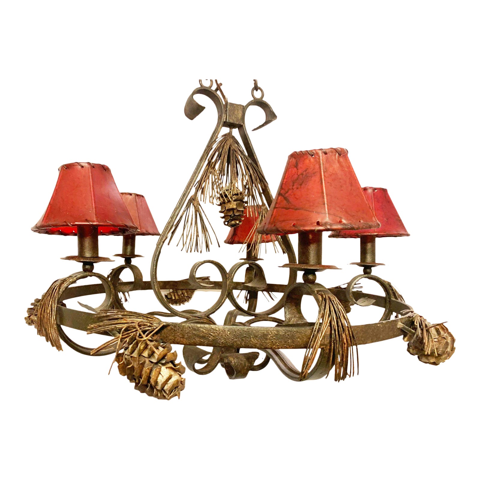 Rustic Vintage Lodge Pine Cone Chandelier Chairish