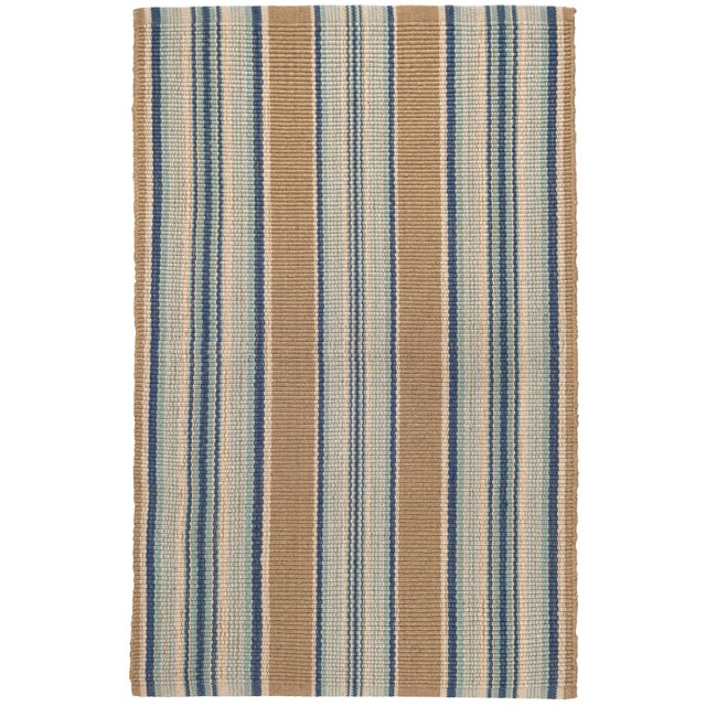 Dash & Albert by Annie Selke Blue Heron Stripe Indoor/Outdoor Rug, 9' 6" x 13' 6" For Sale In Boston - Image 6 of 6
