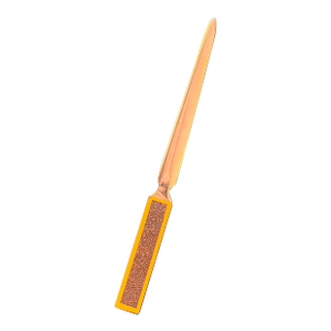 Vintage Brass and Yellow Embossed Letter Opener