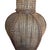 A striking large-scale vintage table lamp featuring an intricately handwoven rattan and cane body in an elegant urn-form...