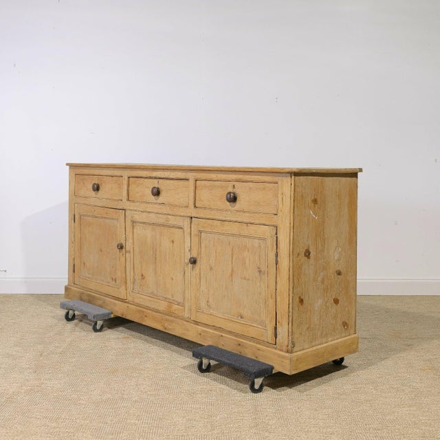 Antique English Pine Sideboard - Circa 1880 For Sale - Image 4 of 18