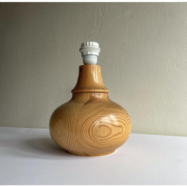 1970s Turned Pine Table Lamp from Solbackens Svarveri, 1970s For Sale - Image 5 of 13
