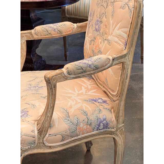 Cream 1950s Pair of Louis XV Style Fauteuils For Sale - Image 8 of 11