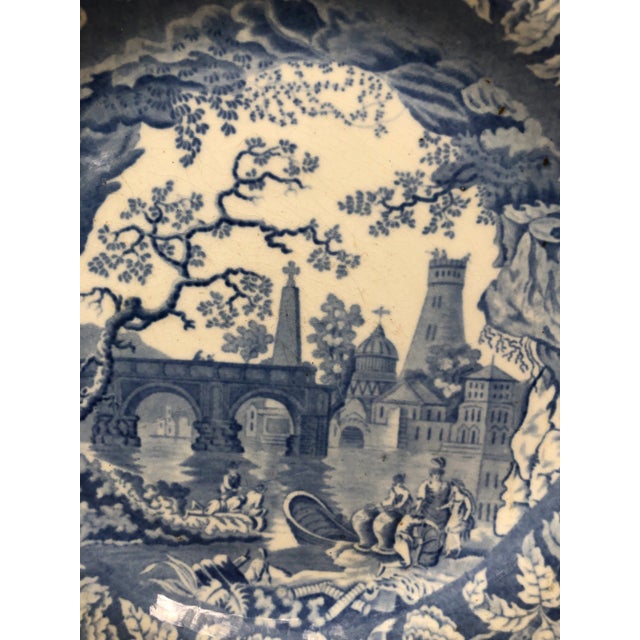 Victorian 19th Century Victorian Blue and White Staffordshire Plate For Sale - Image 3 of 6