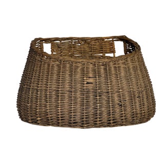 1900s Antique Large Wicker Fishing Creel For Sale