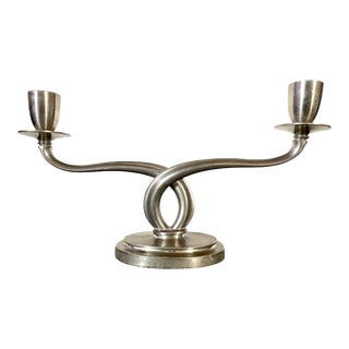 Vintage Just Andersen Denmark Pewter Candelabra For Sale
