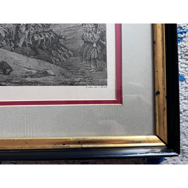 1920s Framed Battle of Montereau France Framed Lithograph Litho De C. Molte Walhier Del For Sale - Image 9 of 10