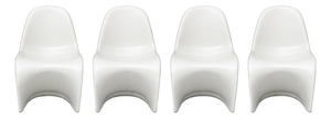 Space Age Fibreglass Chairs by Verner Panton, 1960s, Set of 4