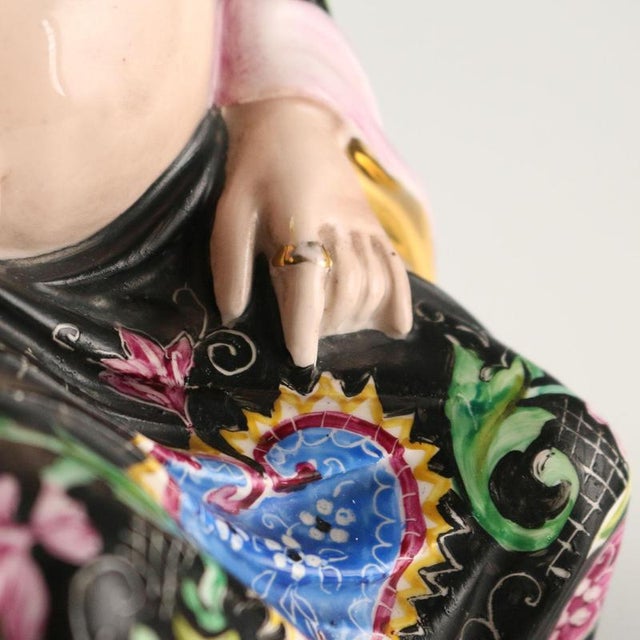 Ceramic Antique Hand-Decorated Figurine by G. Tripi For Sale - Image 7 of 12