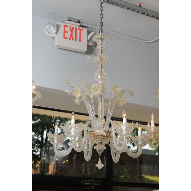 1940s Cascading 6-Light Murano Glass Chandelier For Sale - Image 13 of 17