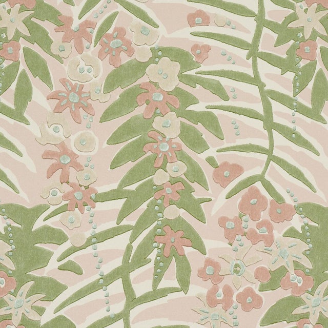 Contemporary SAMPLE - Schumacher Ashbee Botanical Wallpaper In Petal For Sale - Image 3 of 4
