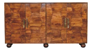 Wavecrest Mango Wood Cabinet With Textured Doors