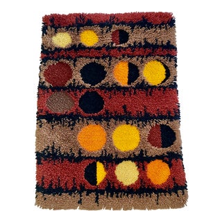Mid 20th Century Swedish Rya Rug Wall Hanging 2 Ft. 2" X 3 Ft. 2" For Sale