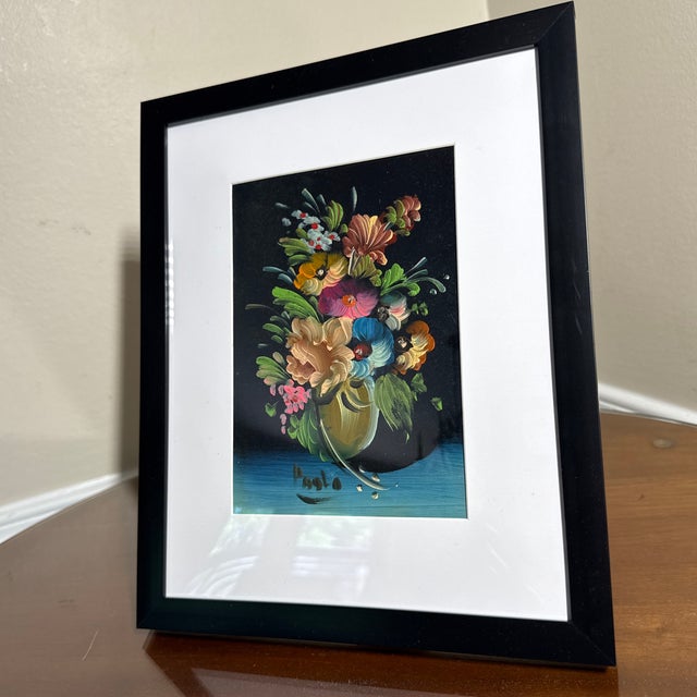 Vintage Floral Still Life Painting Framed For Sale - Image 4 of 7