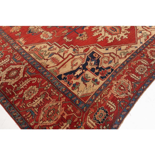 Antique Persian Heriz Rug For Sale - Image 9 of 10