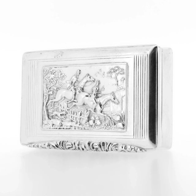 Antique Early 19th Century Austrian 13 Loth Silver Equestrian Fox Hunt Snuff Box For Sale - Image 11 of 15