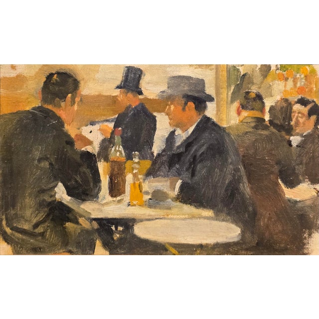 Lucien Laurent Gsell -19th Century French Café Interior Scene, Oil Painting For Sale - Image 4 of 10