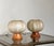 Pair of 1970s cocoon table lamps, larch wood base European Plug (up to 250V).The wiring of this item may be original and...