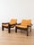 Brown Vintage Oak and Orange Velvet Armchairs, 1979, Set of 2 For Sale - Image 8 of 8