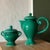 Green Glazed Ceramic Teapot and Sugar Bowl from Vallauris, France, 1950s-1960s, Set of 2 For Sale - Image 4 of 8