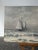 Mid 20th Century Vintage Steely Seascape Painting on Board, Signed by the Artist, Circa Mid-20th Century For Sale - Image 5 of 14