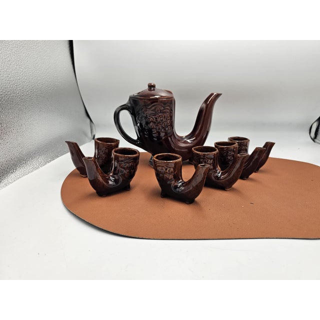 Ceramic Ceramic Carafe and Glasses, Bulgaria, 1970s, Set of 7 For Sale - Image 7 of 7