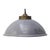 1970s Vintage Industrial Gray Enamel Pendant Lamp with Brass Top from KWE For Sale - Image 5 of 5