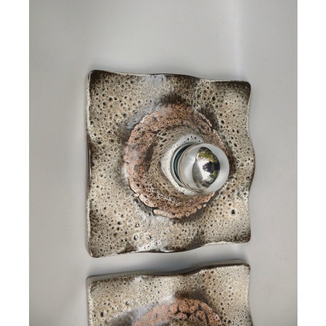 Beige Wall Lights in Ceramic and Fat Lava by Martin Müller, 1970s, Set of 2 For Sale - Image 8 of 18