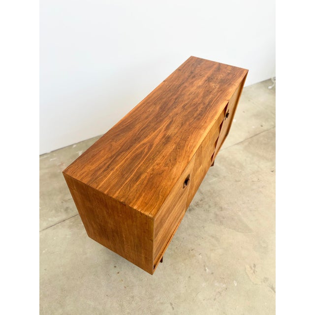Mid-Century Brutalist Teak Sideboard with Drawers and Recessed Round Handles, 1960s For Sale - Image 13 of 18