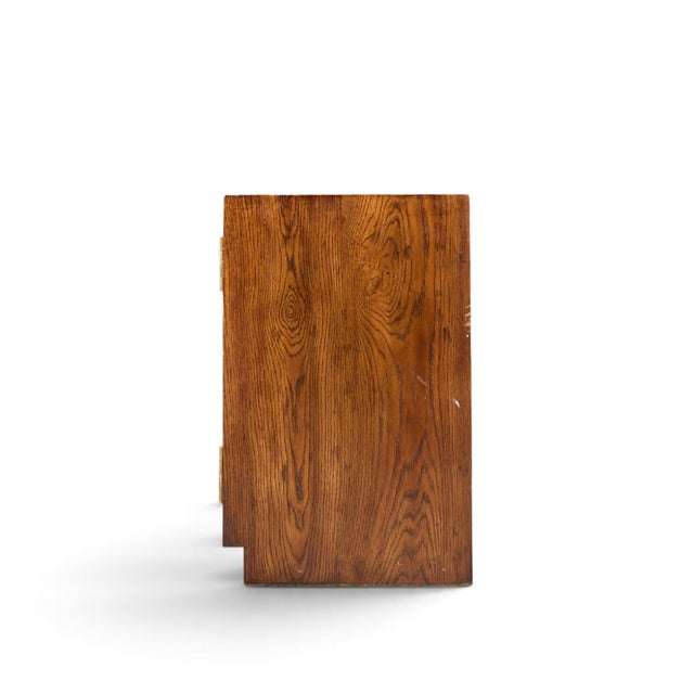 Mid 20th Century Henredon Campaign Mid Century Walnut and Brass Cabinet For Sale - Image 5 of 7