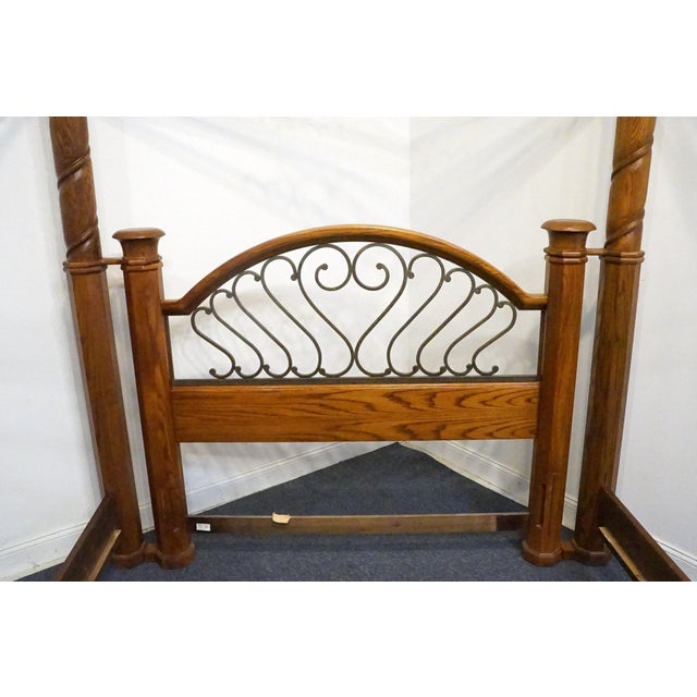 Contemporary Thomasville Furniture Renaissance Collection Solid Oak Adjustable King / Queen Size Canopy Bed 34511-475 For Sale - Image 3 of 18