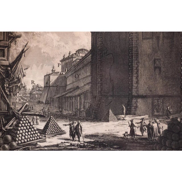 Hadrian's Mausoleum, Castel S. Angelo: A Framed 18th Century Etching by Giovanni Piranesi, 1756 For Sale - Image 4 of 9