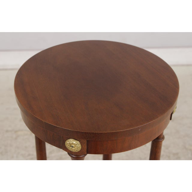 Baker Furniture Company Mahogany Round Plant Lamp Stand by Baker For Sale - Image 4 of 13
