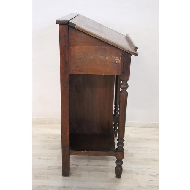 Brown Antique Writing and Reading Stand Lectern in Poplar Wood, 19th Century For Sale - Image 8 of 13
