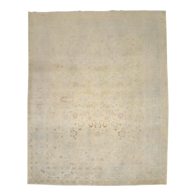 Antique Zabihi Collection Persian Tabriz Rug - 10'3" x 13'7" For Sale