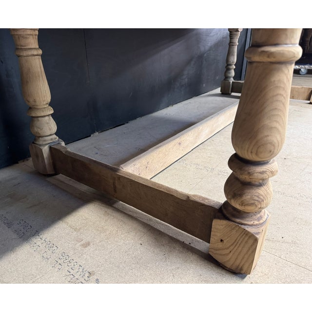 Large Vintage Farmhouse Dining Table in Oak, 1925 For Sale - Image 9 of 14