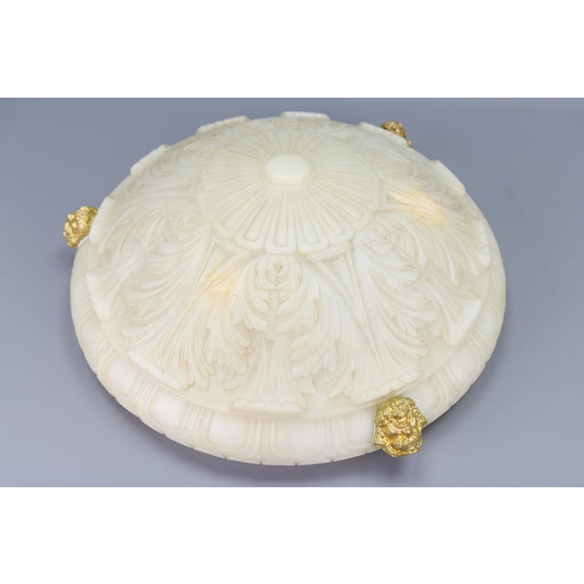 Large Neoclassical Style Alabaster and Bronze Pendant Light, 1890s For Sale - Image 15 of 18