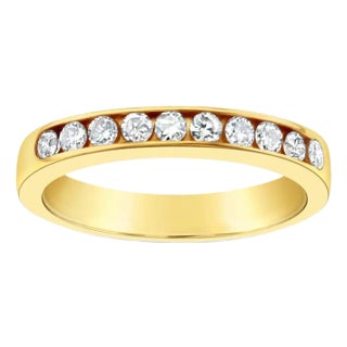 3MM Ten Stone Diamond Wedding Band, Size 3 For Sale