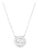 10K White Gold 1/2 Cttw Bezel Set Round Diamond Sunflower Finish 18" Pendant Necklace For Sale